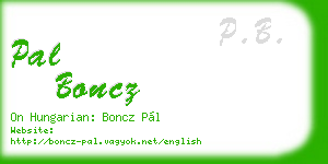 pal boncz business card
